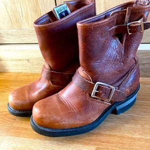 Frye brown short moto boots